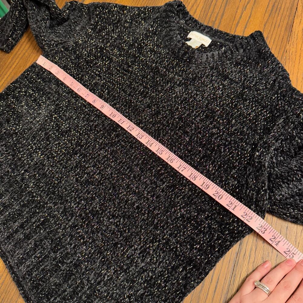 Cynthia Rowley Soft Chenille Knit Pullover Sweater Women's Sz Large Gold Black - Picture 6 of 8
